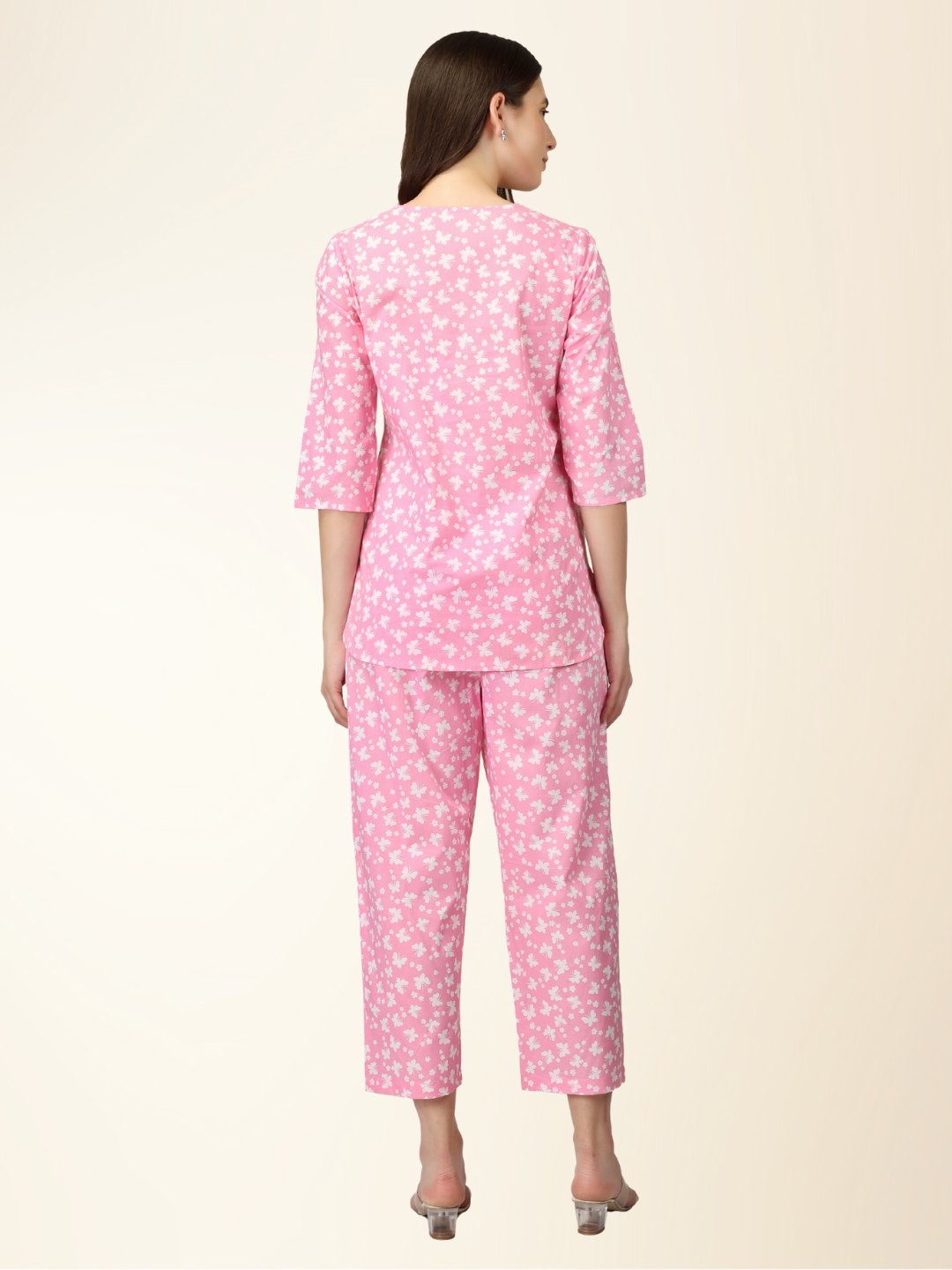 Blush Pink Nightwear Set – Elegant Co-ord with Relaxed Shirt & Pajama