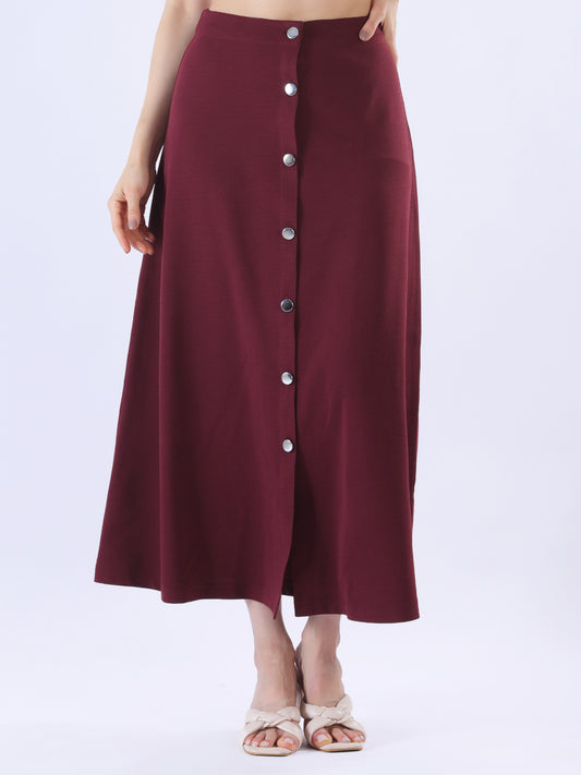 A-Line Skirt with Button Down Front