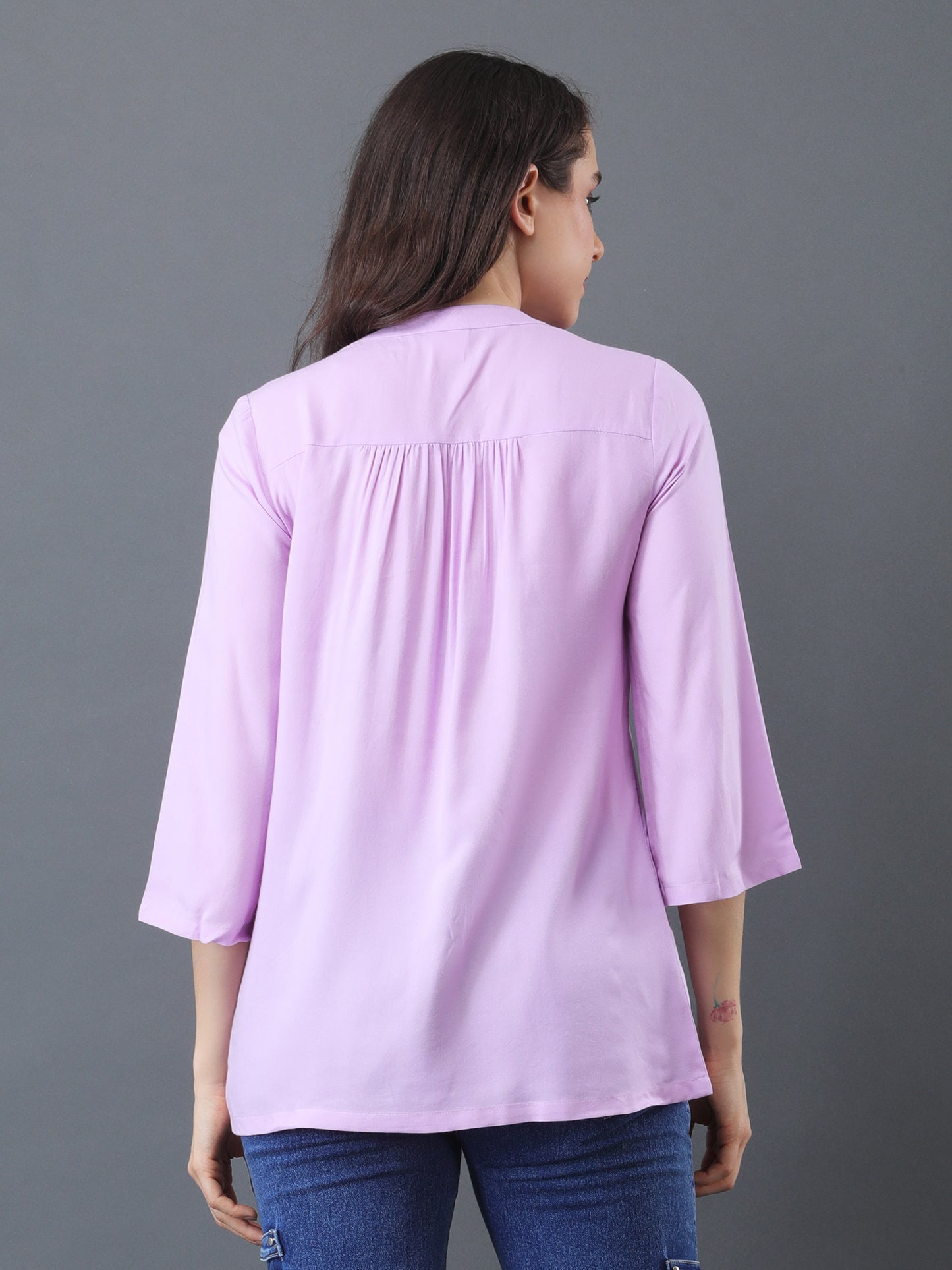 Pleated Flare Top – Lavender
