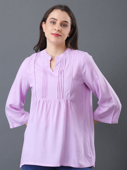 Pleated Flare Top – Lavender