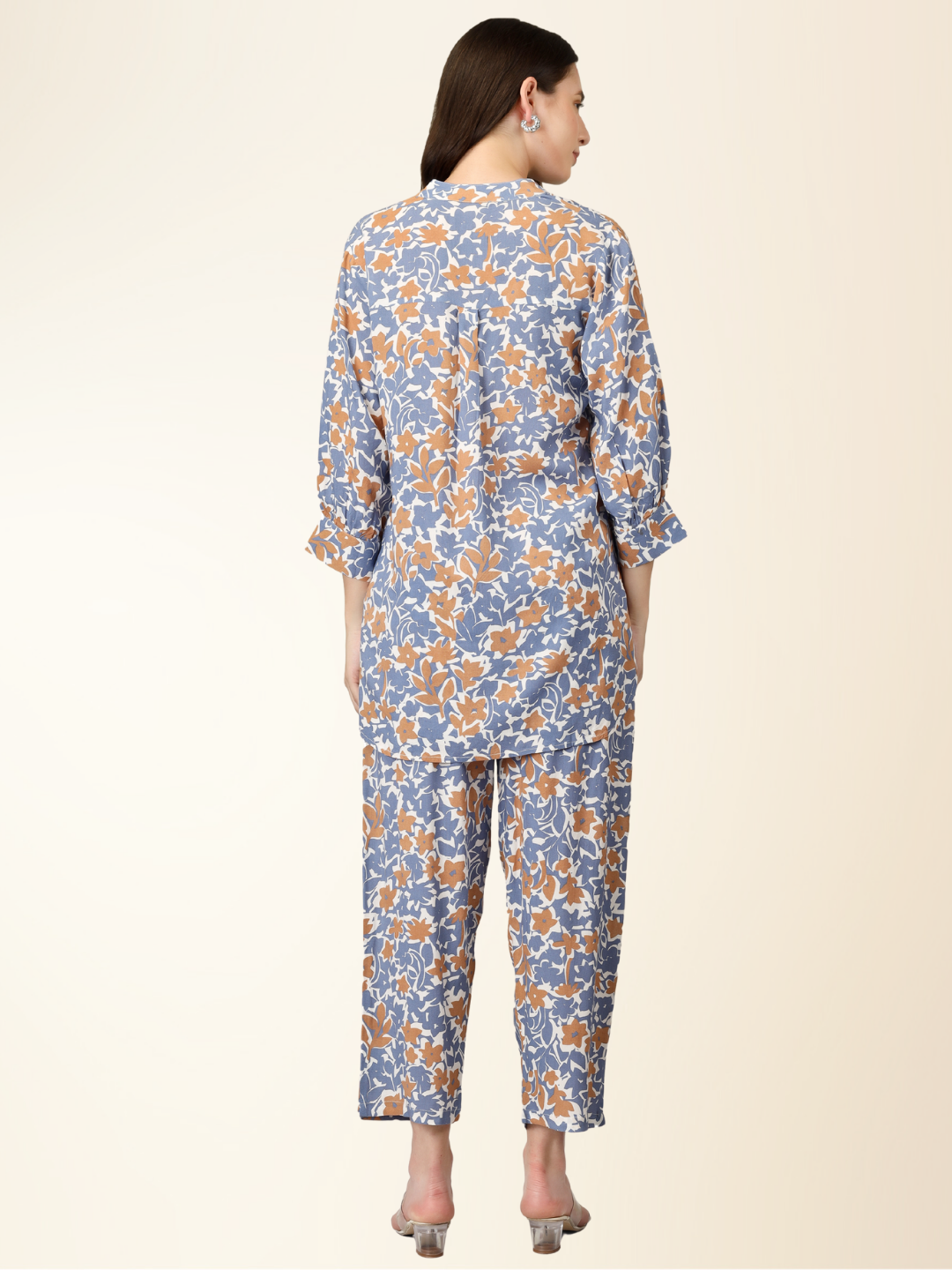 Women Co-ord Set Multicolor Shirt and Pajama – Flower Printed Night wear