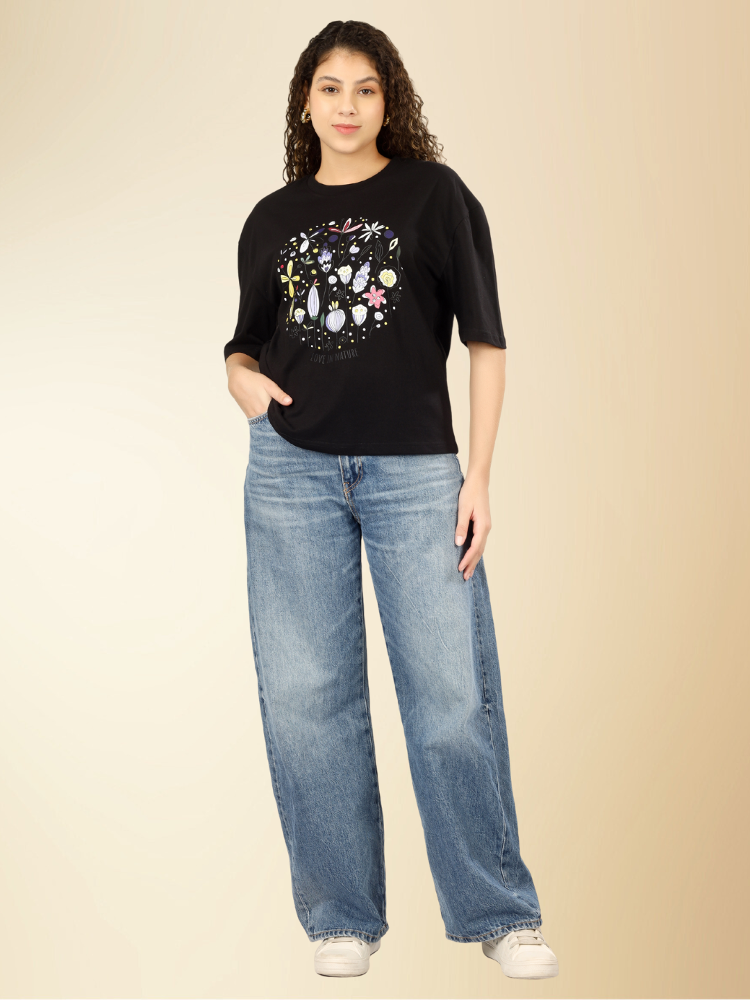 Cotton Graphic T-Shirt for Women – Casual Round Neck Tee