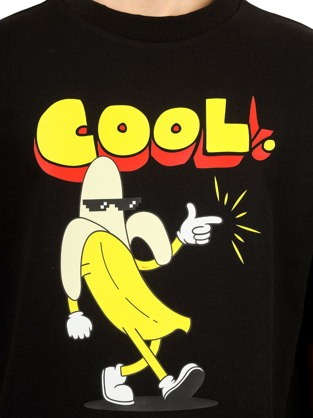 Men’s Oversized Graphic Cotton T-Shirt – Drop Shoulder Street Style Tee - Black