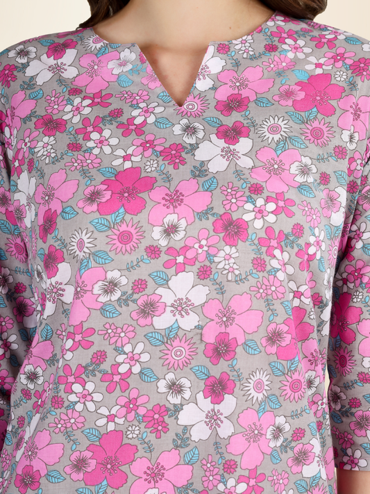 Floral Printed Multicolour Coord Set – Soft, Stylish & Easy to Wear