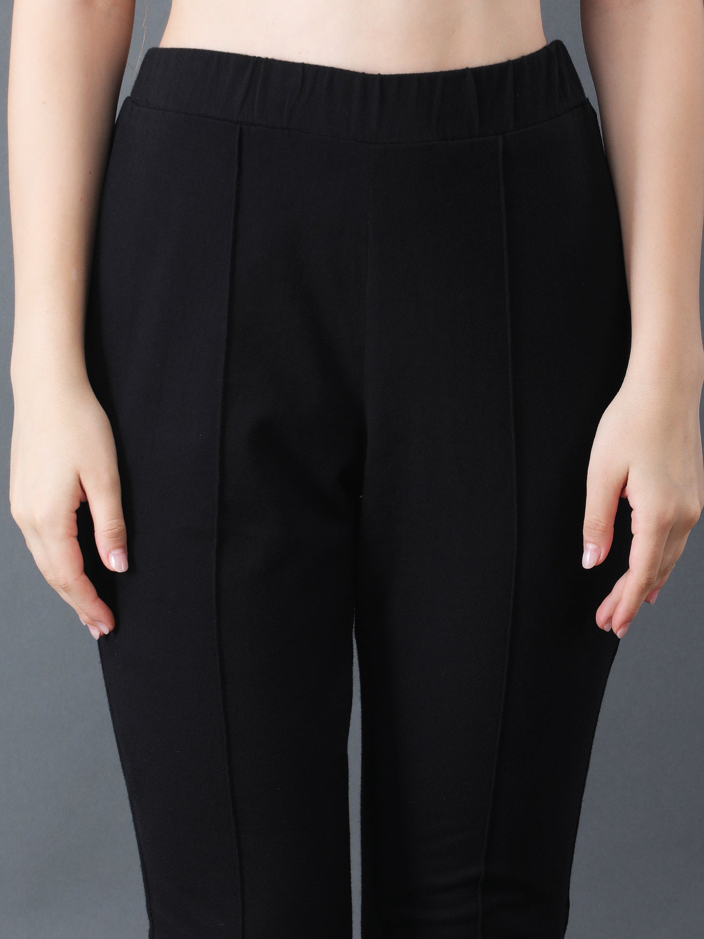 Women's Black Boot Cut High Waist Lower