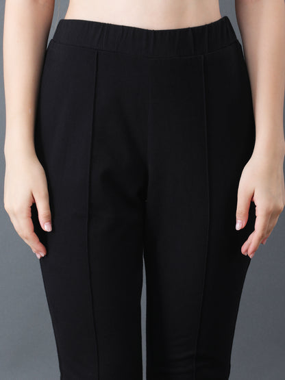 Women's Black Boot Cut High Waist Lower
