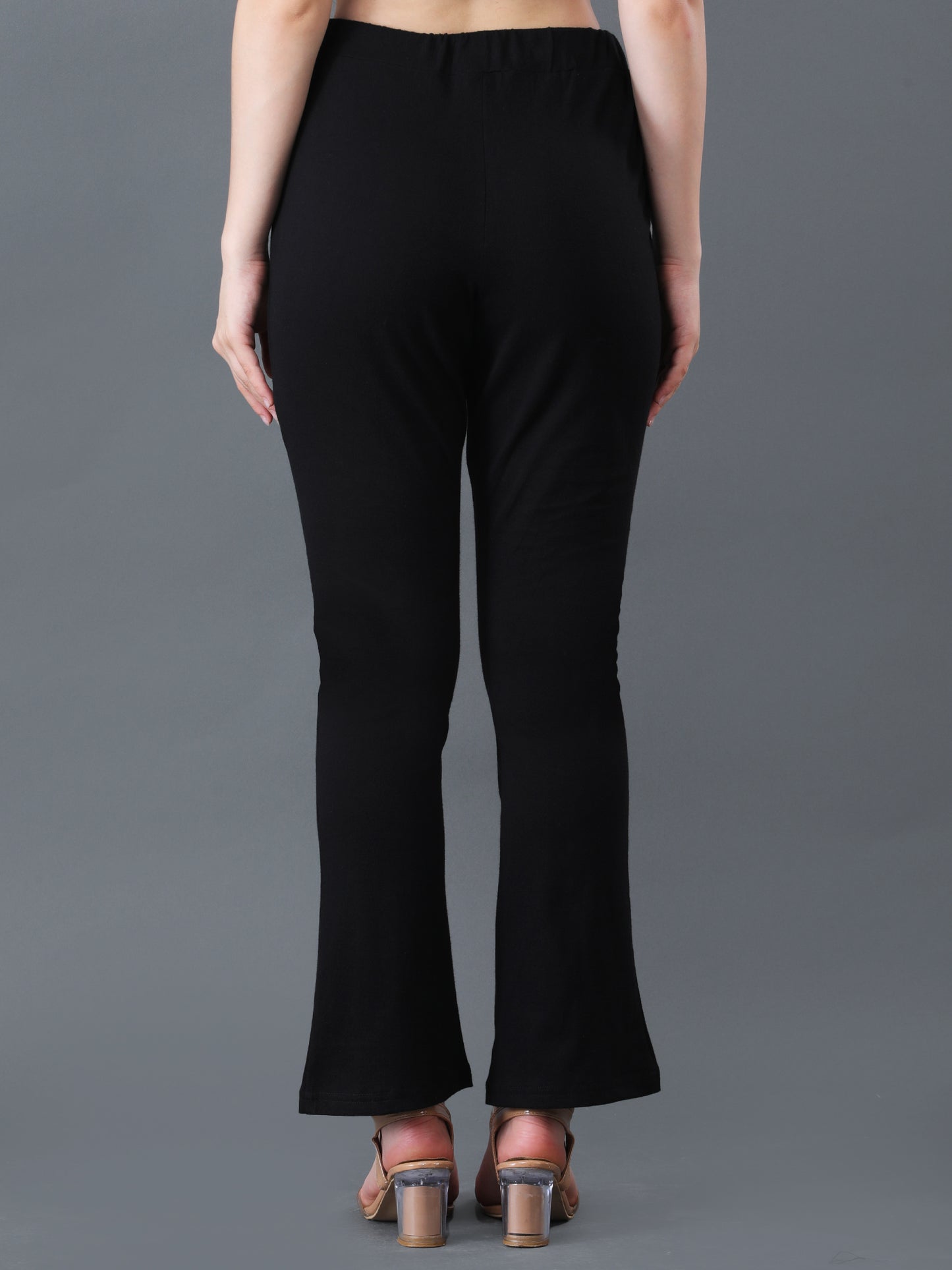 Women's Black Boot Cut High Waist Lower