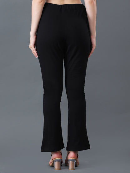 Women's Black Boot Cut High Waist Lower