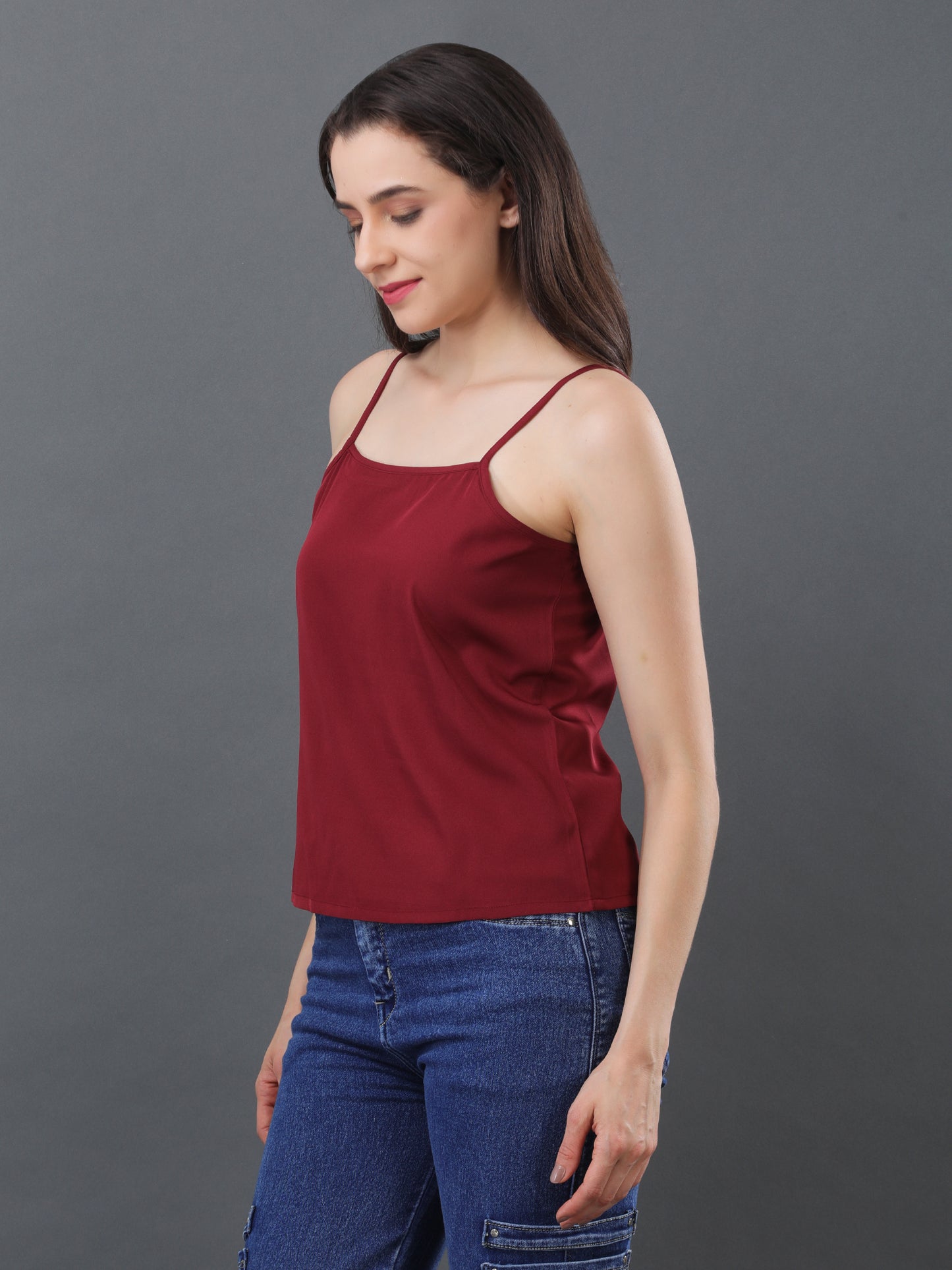 Spaghetti Strap Camisole – Maroon
