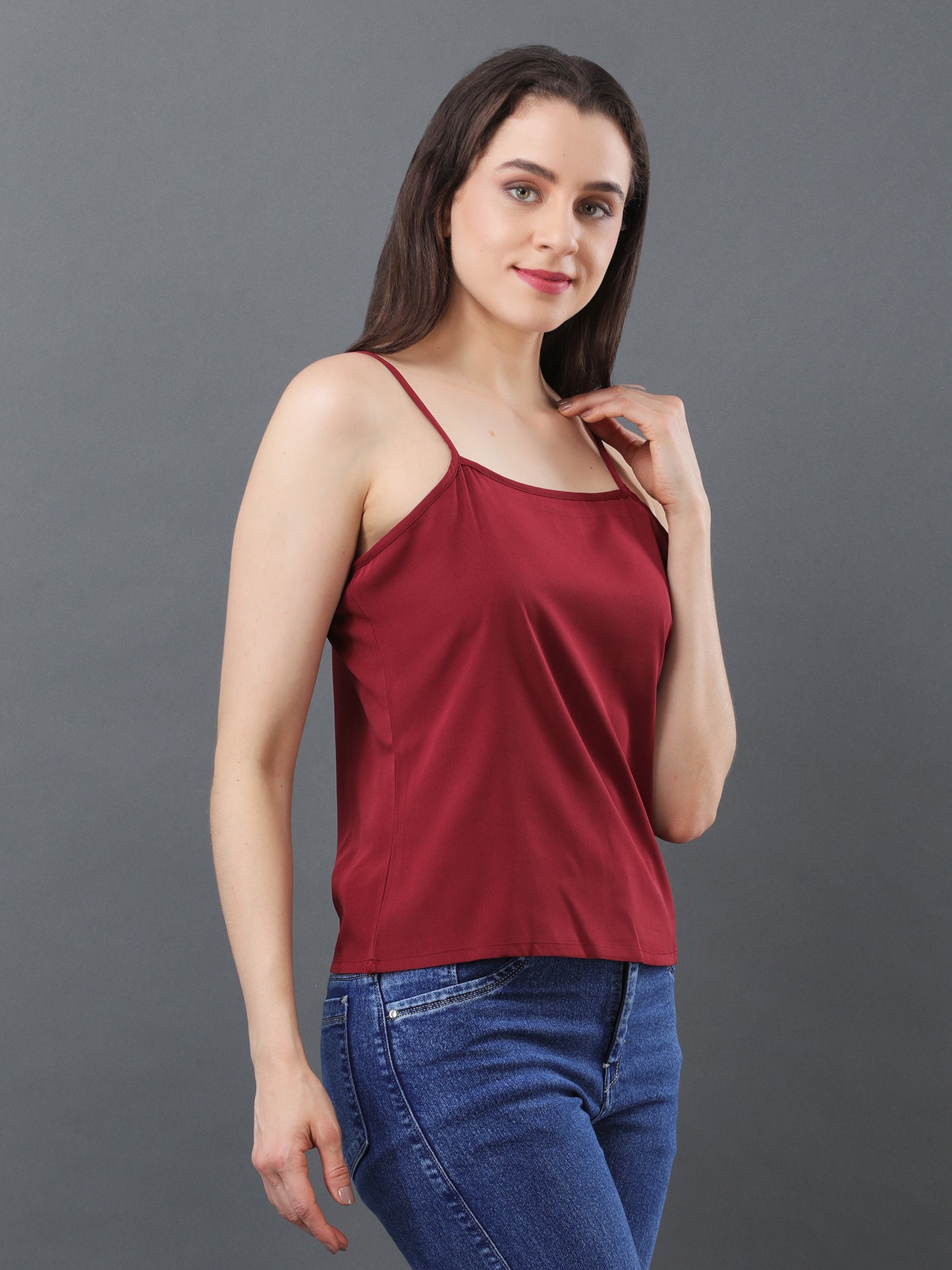 Spaghetti Strap Camisole – Maroon