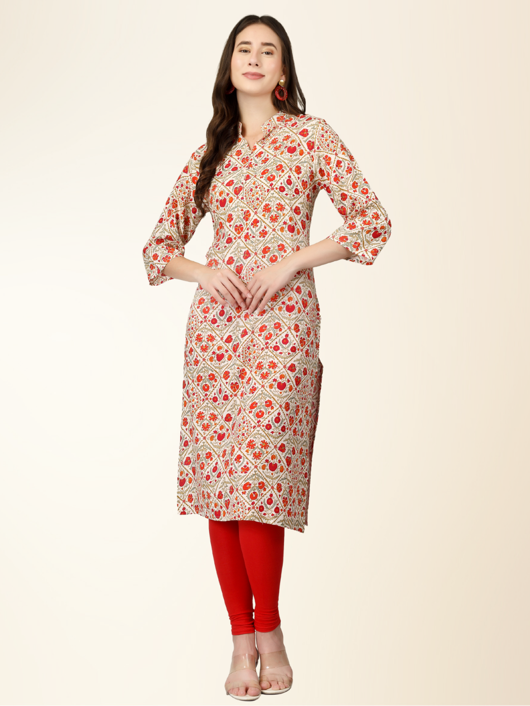 Multicolor Floral Printed Straight Kurti – Elegant Rayon Blend for Everyday & Festive Wear