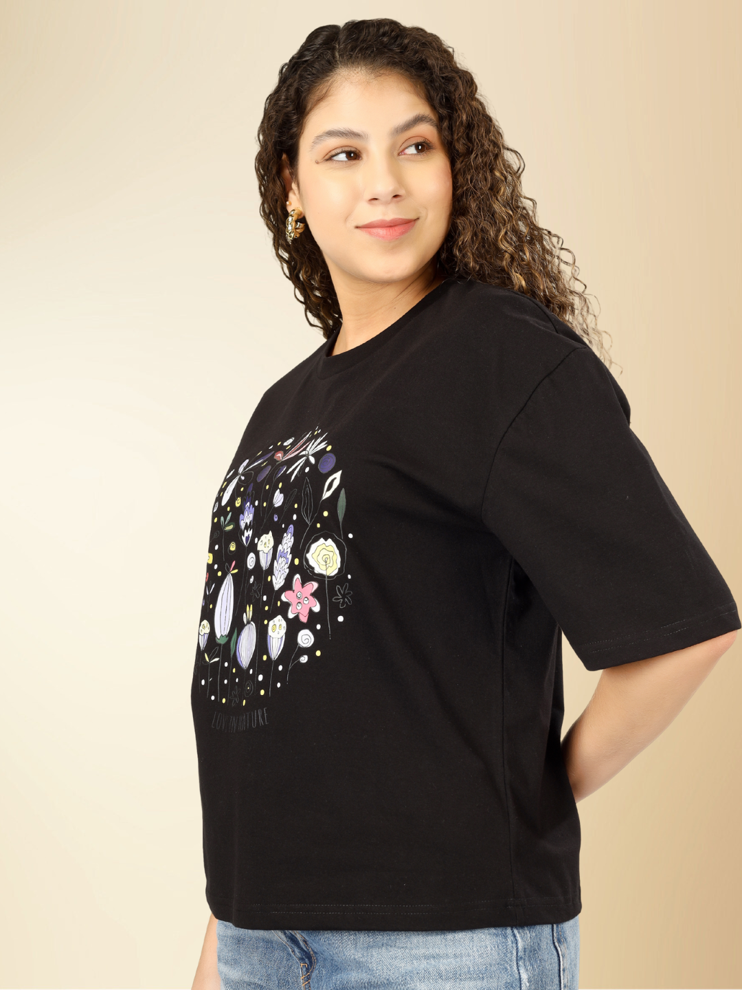 Cotton Graphic T-Shirt for Women – Casual Round Neck Tee