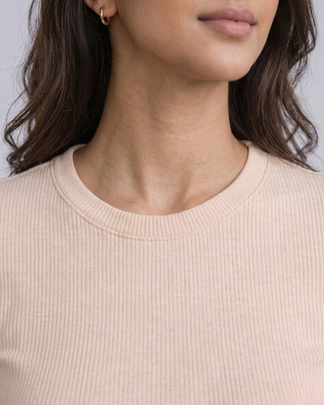 Women Ribbed Half Sleeve Top