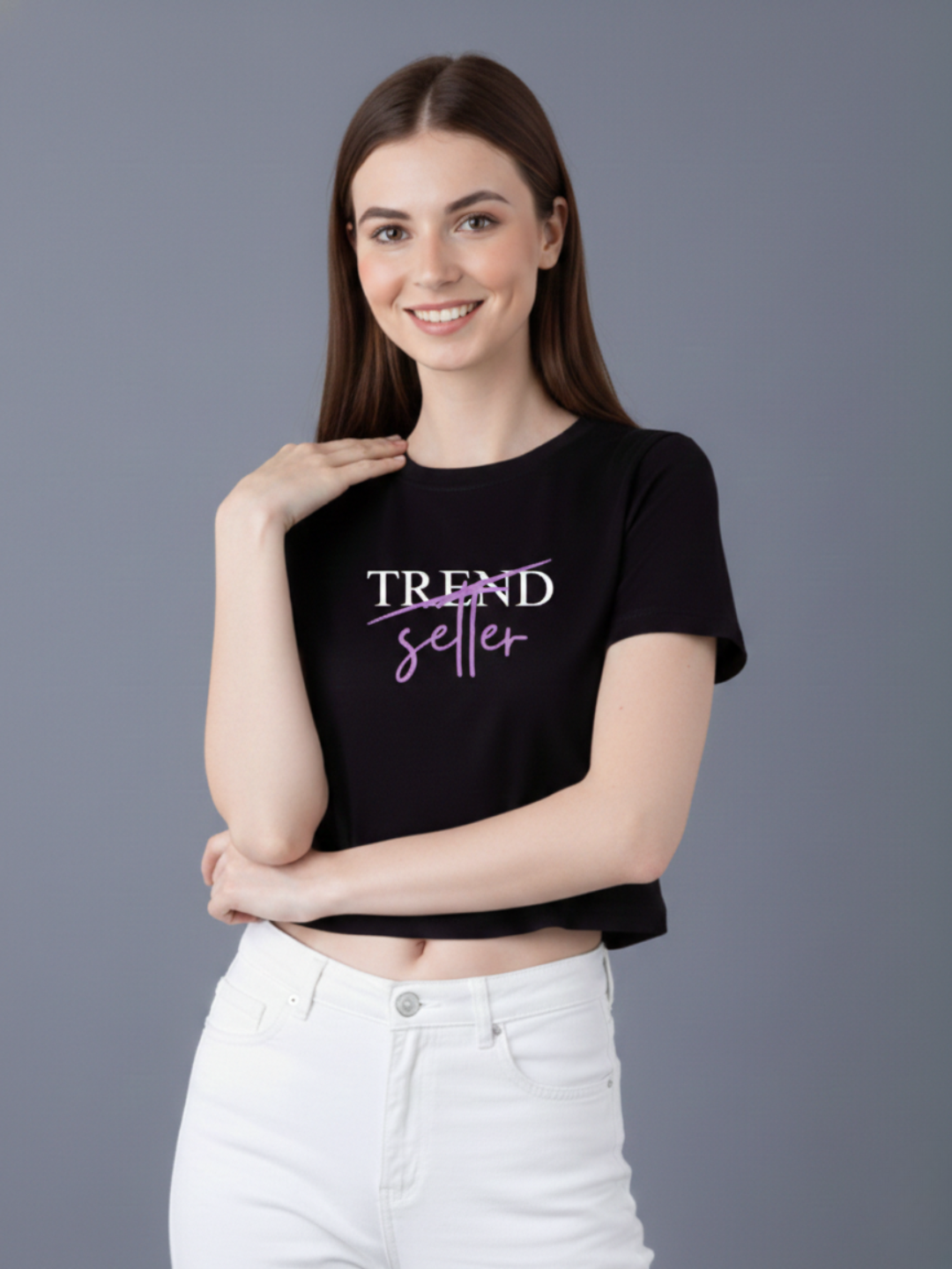 Women Solid Color Crop Top