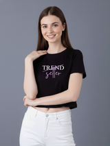 Women Solid Color Crop Top