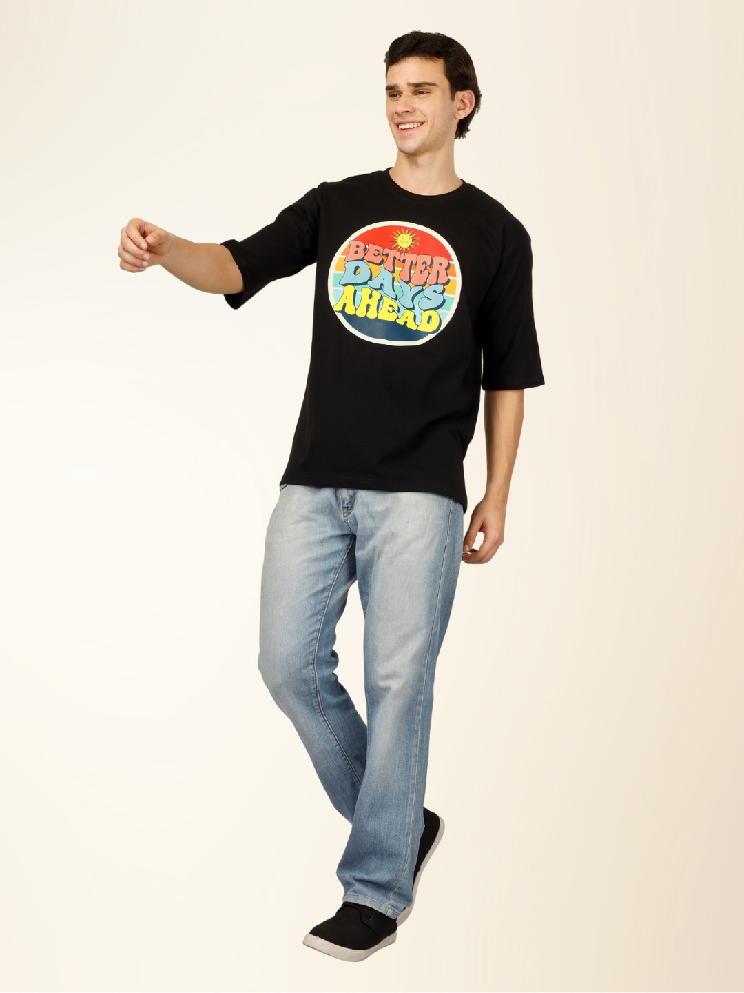 Men’s Regular Fit Cotton T-Shirt – Classic Comfort with Everyday Style - Black