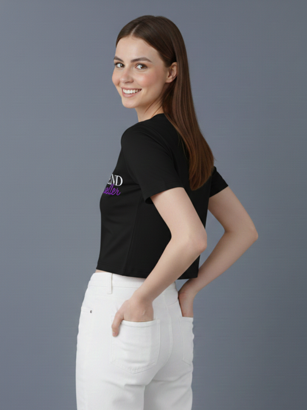 Women Solid Color Crop Top