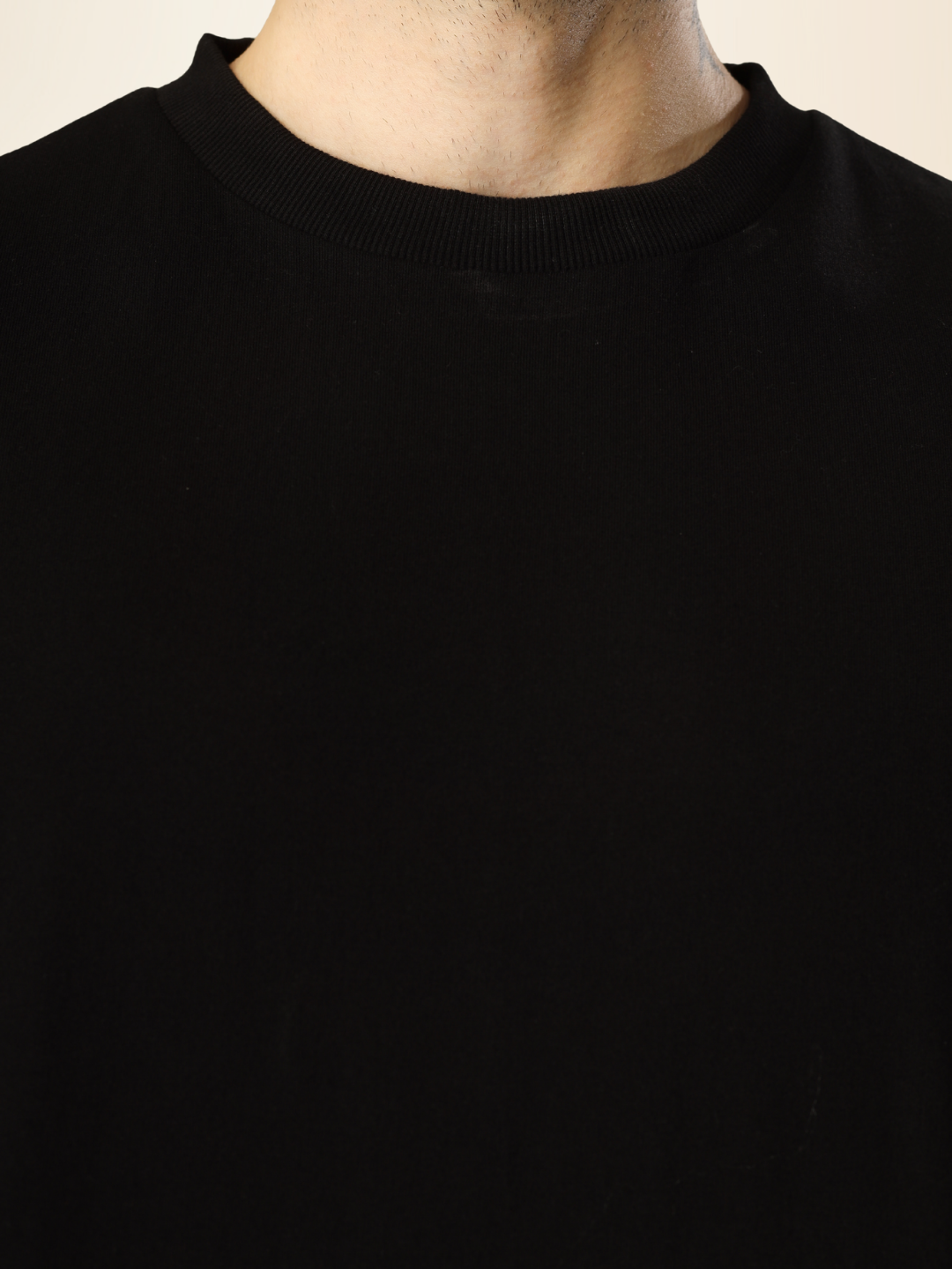 Men’s Drop Shoulder Plain Tee – Relaxed Fit, Everyday Wear - Black