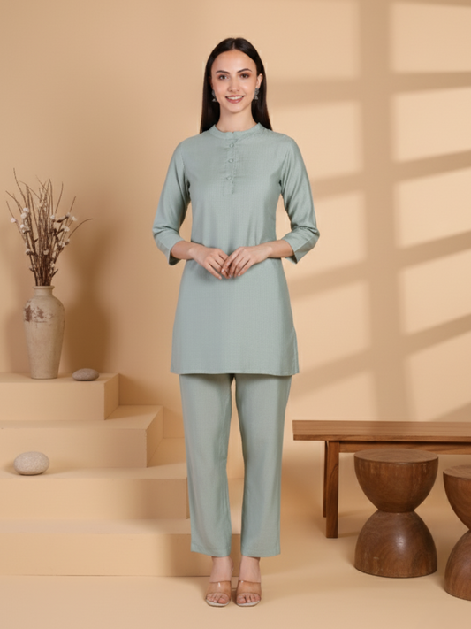 Light Grey Vertican Kurta Set