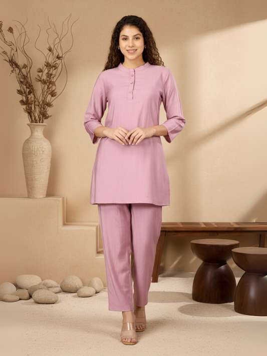 Pink Vertican Kurta Set