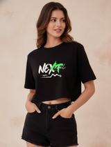 Women Solid Color Oversized Crop Top