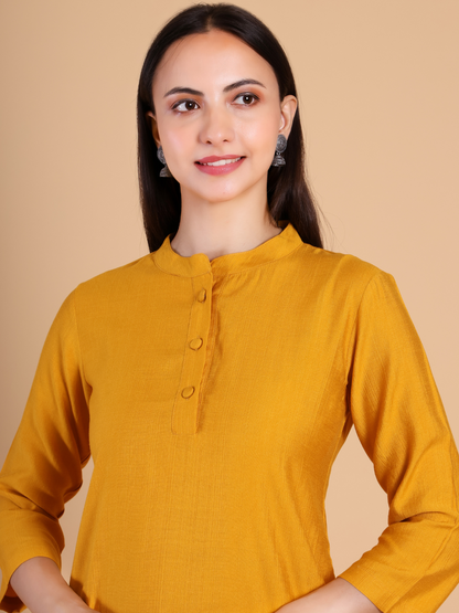 Mustard Yellow Vertican Kurta Set