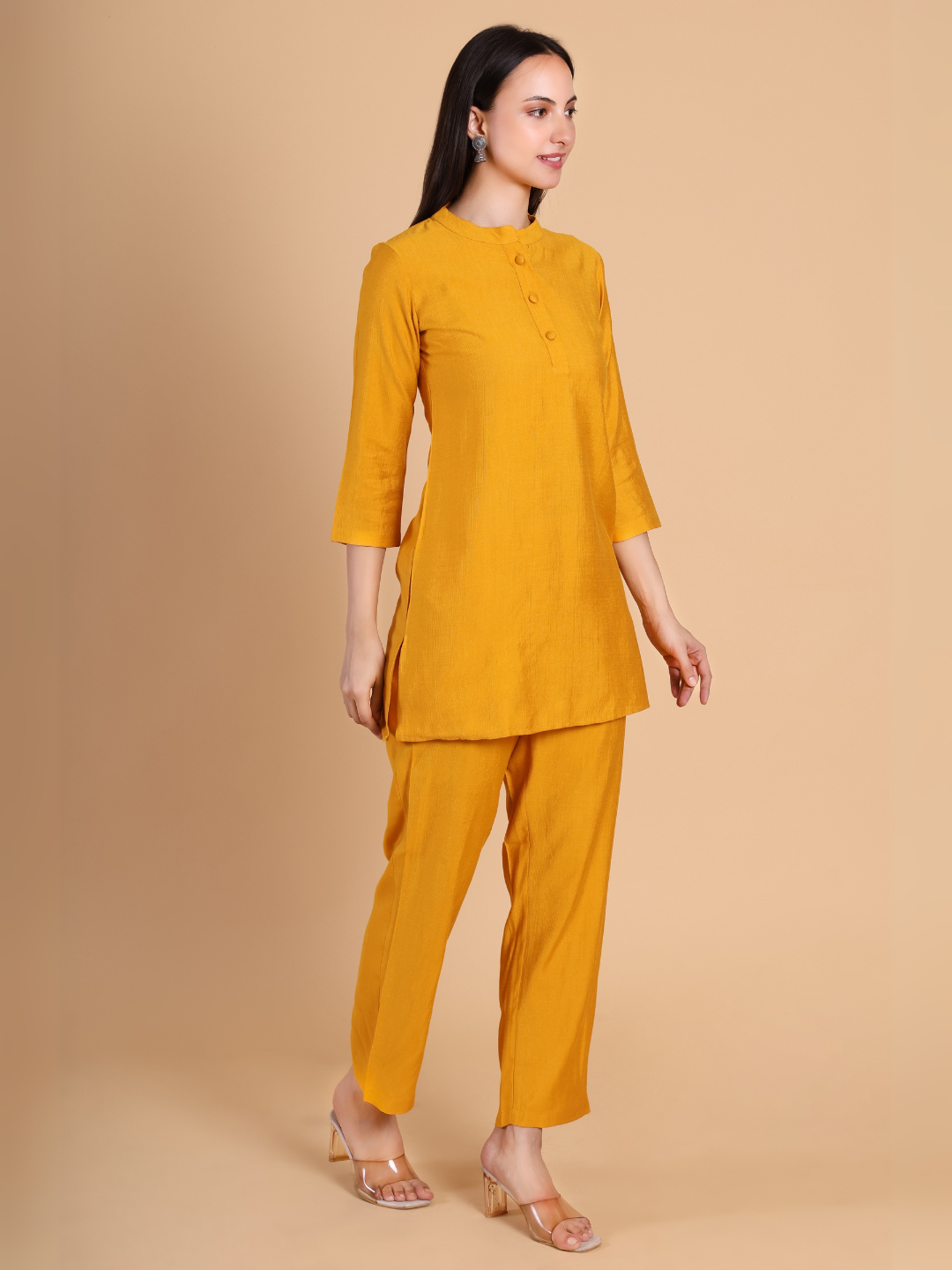 Mustard Yellow Vertican Kurta Set