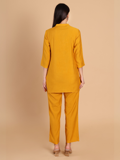 Mustard Yellow Vertican Kurta Set