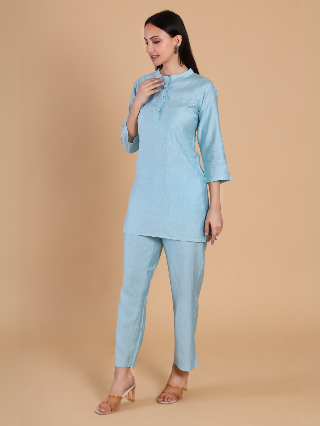 Sky Blue Vertican Kurta Set