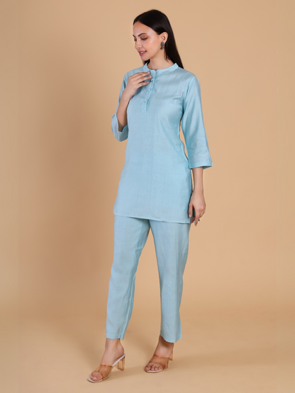 Sky Blue Vertican Kurta Set
