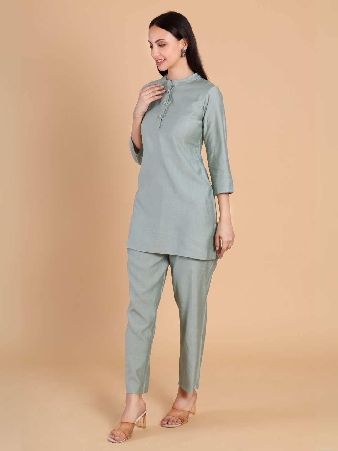 Light Grey Vertican Kurta Set