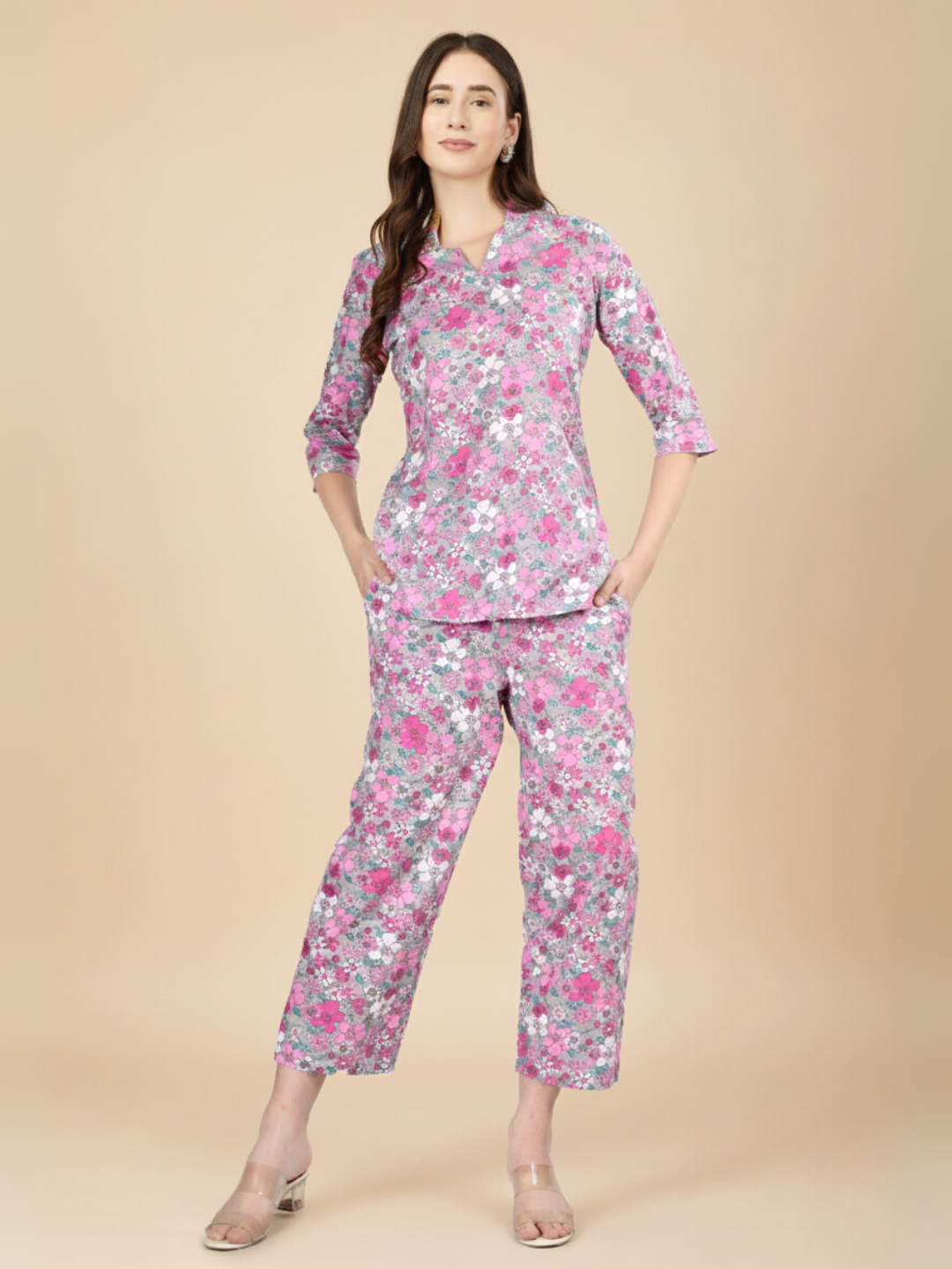 Floral Printed Multicolour Coord Set – Soft, Stylish & Easy to Wear