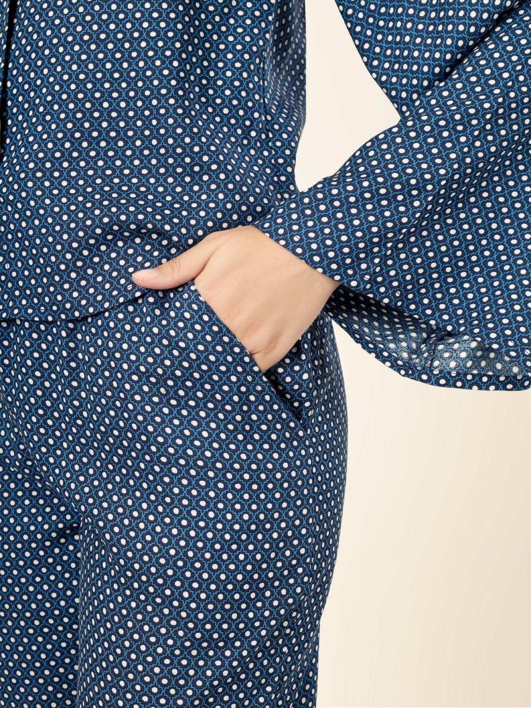 Polka Dot Cotton Coord Set – Blue