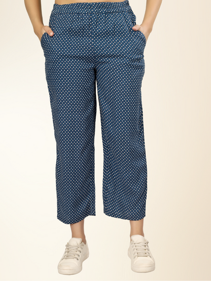 Polka Dot Cotton Coord Set – Blue