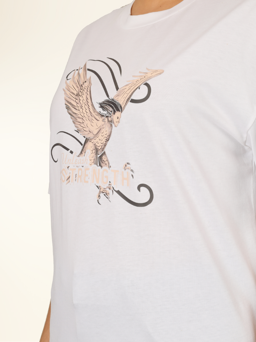 Bird Sketch Oversized White T-shirt