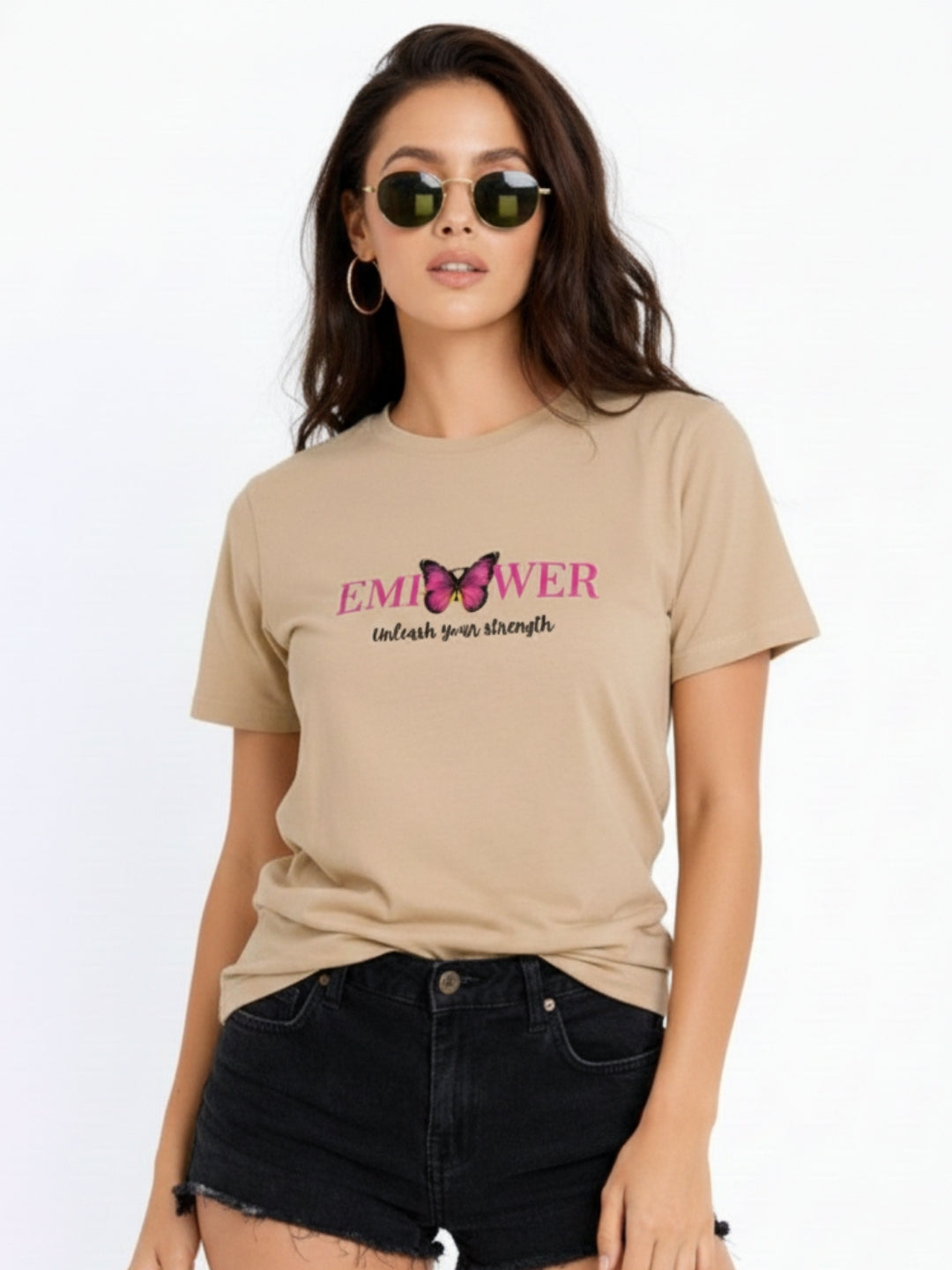 Women Printed Empower Cotton T-Shirt | Regular Fit