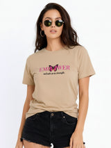 Women Printed Empower Cotton T-Shirt | Regular Fit