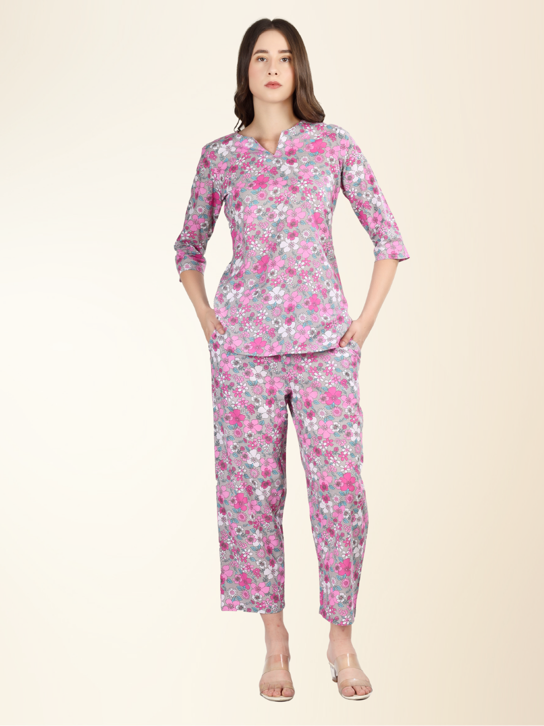 Floral Printed Multicolour Coord Set – Soft, Stylish & Easy to Wear