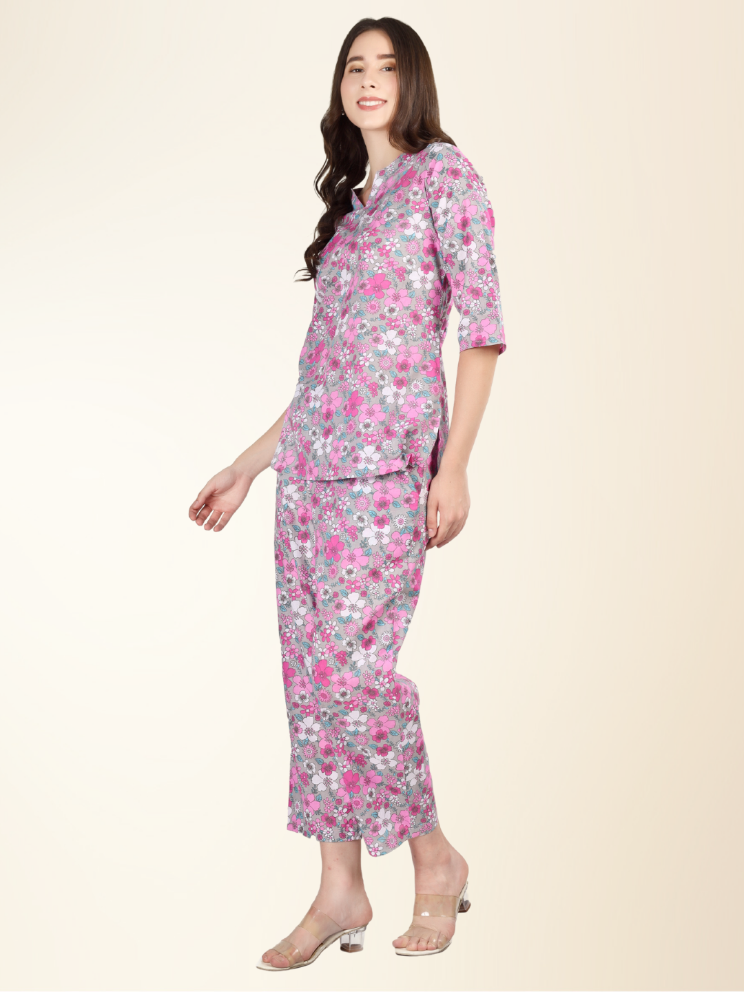Floral Printed Multicolour Coord Set – Soft, Stylish & Easy to Wear