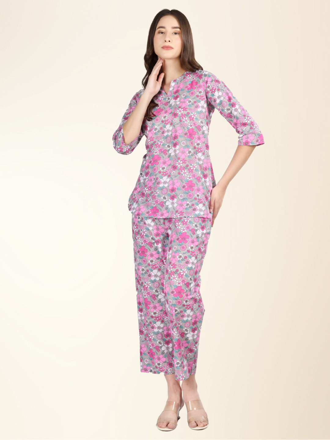 Floral Printed Multicolour Coord Set – Soft, Stylish & Easy to Wear