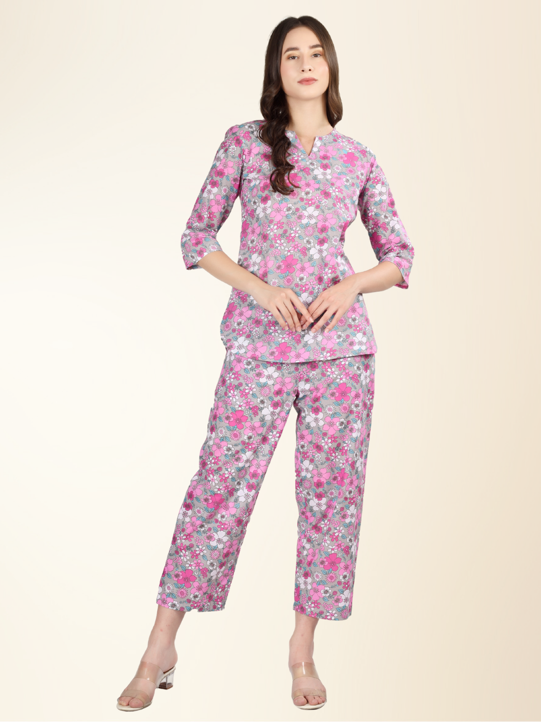 Floral Printed Multicolour Coord Set – Soft, Stylish & Easy to Wear
