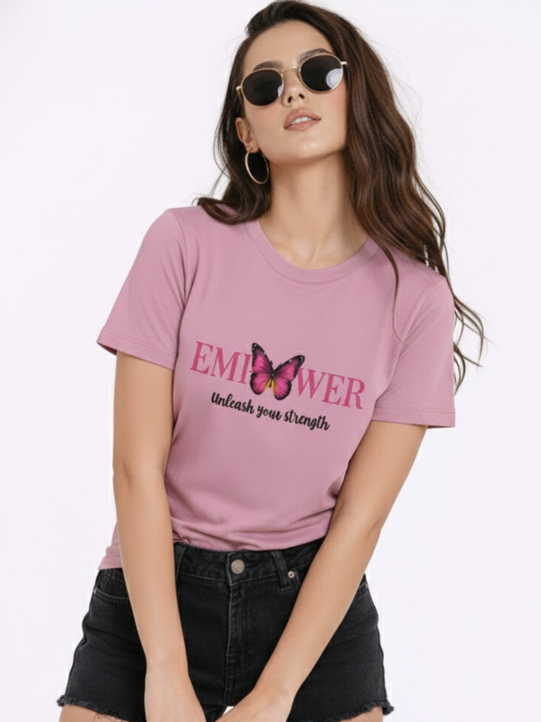 Women Printed Empower Cotton T-Shirt | Regular Fit