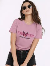 Women Printed Empower Cotton T-Shirt | Regular Fit