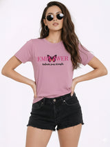 Women Printed Empower Cotton T-Shirt | Regular Fit
