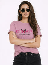 Women Printed Empower Cotton T-Shirt | Regular Fit