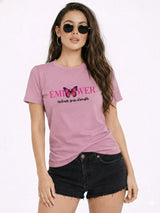 Women Printed Empower Cotton T-Shirt | Regular Fit