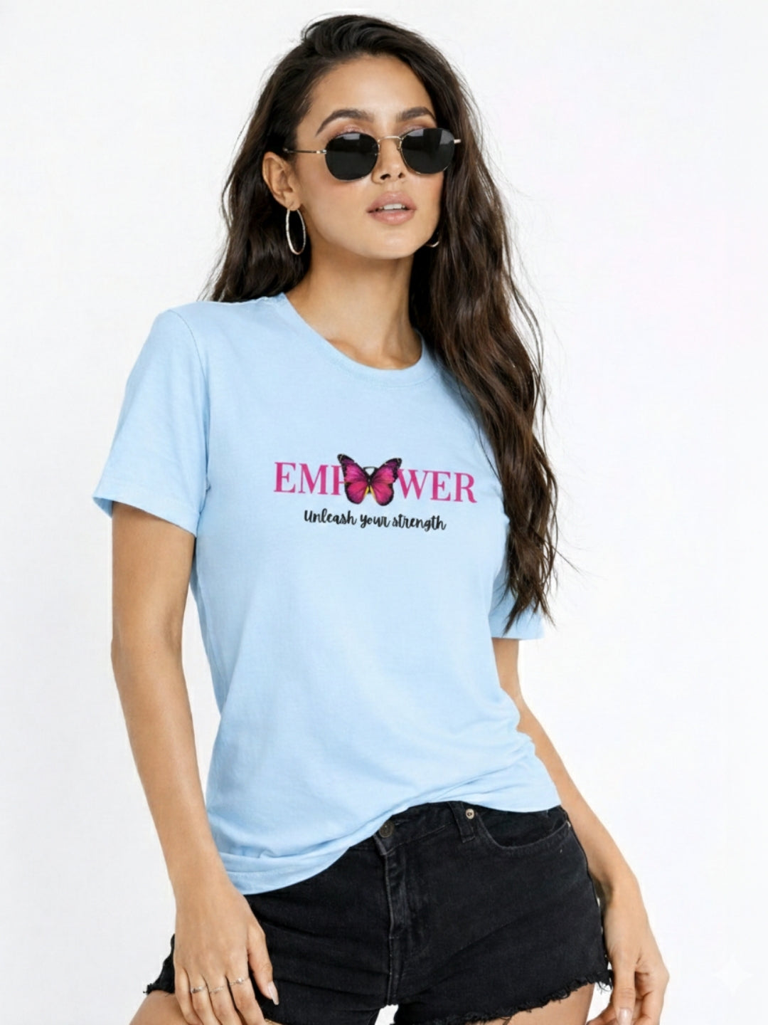 Women Printed Empower Cotton T-Shirt | Regular Fit