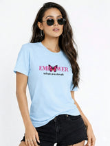Women Printed Empower Cotton T-Shirt | Regular Fit