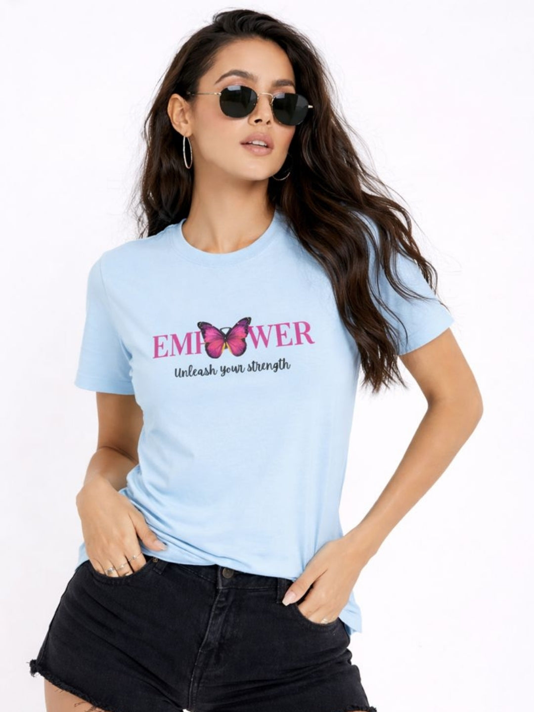 Women Printed Empower Cotton T-Shirt | Regular Fit