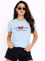 Women Printed Empower Cotton T-Shirt | Regular Fit